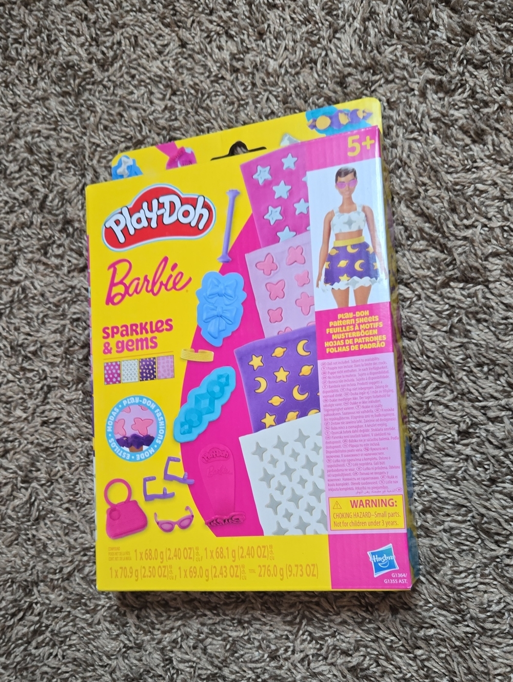 Barbie Play Doh Fashions Mattel Sparkles & Gems Pattern Sheets Hasbro Toy